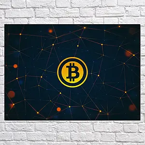 Плакат "Біткоїн, криптовалюта, Cryptocurrency", 43×60см