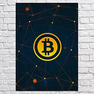 Плакат "Біткоїн, криптовалюта, Cryptocurrency", 60×43см