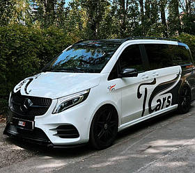 Спліттер Mercedes W447 V-Class AMG-Line (2019+) тюнінг обвісу губу спідниця елерон (V1)