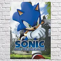 Плакат "Ёж Соник, Sonic The Hedgehog (2006)", 42×30см