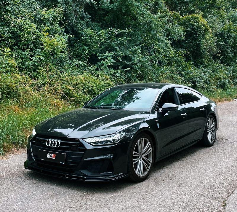 Спліттер Audi A7 C8 S-line / S7 C8 тюнінг елерон губа переднього бампера (V2), фото 1