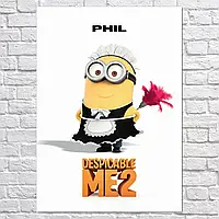 Плакат "Миньон Фил, Гадкий Я 2, Despicable Me 2 (2013)", 60×43см