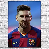 Плакат "Футболіст Ліонель Мессі, ФК Барселона, Lionel Messi, Barcelona", 60×43см