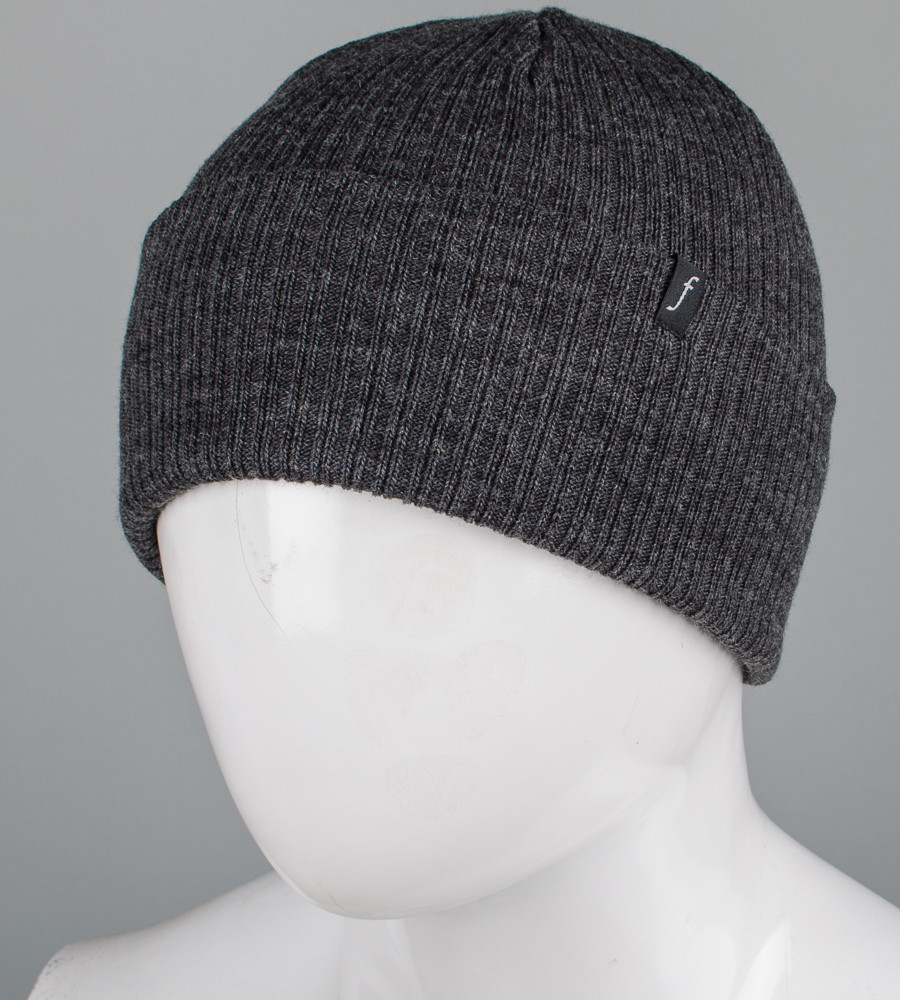 Подвійна шапка "Рубчик" (23204), Т. Сірий, фото 1