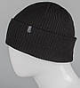 Подвійна шапка "Рубчик" (23204), Чорний, фото 2