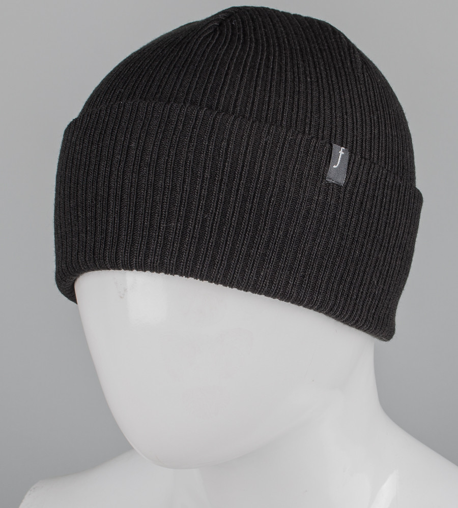 Подвійна шапка "Рубчик" (23204), Чорний, фото 1