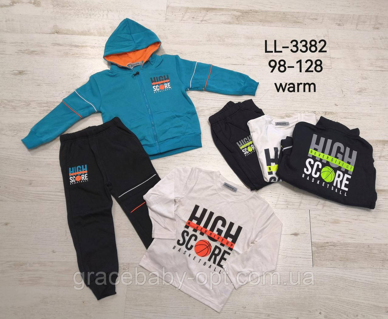Утеплений спортивний костюм 3 в 1 для хлопчика оптом, Sincere, 98-128 см, № LL-3382