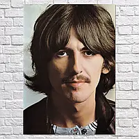 Плакат "Джордж Харрисон, The Beatles, George Harrison", 85×60см