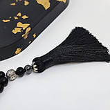 Чотки ручної роботи із гематиту і оніксу матового на 30 бусин, фото 5