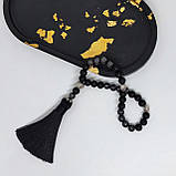 Чотки ручної роботи із гематиту і оніксу матового на 30 бусин, фото 7