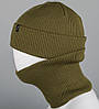 Чоловіча шапка "Резинка" з відворотом 6-клинка + Баф (221206к), Хакі, фото 2