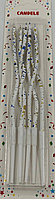 Волнистая свеча, белые с капельками, размер 15 см, 6 шт в наборе