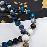 Чотки ручної роботи з каменю агат, соколине око та содаліт на 50 бусин, фото 6