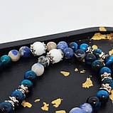 Чотки ручної роботи з каменю агат, соколине око та содаліт на 50 бусин, фото 8