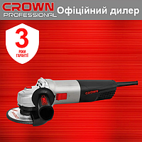 Угловая шлифовальная машина CROWN CT13628-125 профессиональная маленькая сетевая болгарка 125 мм бытовая