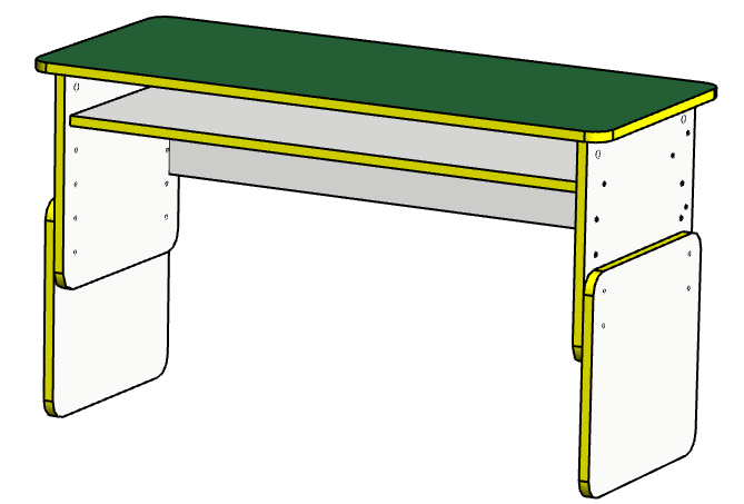 Стіл дитячий із регулюванням висоти з поличкою двомісна парта, 1-3 клас ST-013-1, фото 1