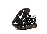 Мужские зимние кроссовки Nike Uptempo (чёрные) стильные тёплые кроссы на меху К11635