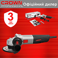 Шлифмашина угловая CROWN CT13497-125R профессиональная бытовая электро болгарка 125 мм маленькая