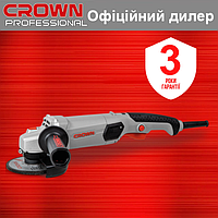 Угловая шлифмашина CROWN CT13505-125N профессиональная сетевая маленькая болгарка 125 мм для дома