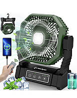 Портативний вентилятор для кемпінгу Multper Camping Fan with LED Light,