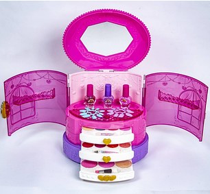 Набір дитячої декоративної косметики J-1025 стильна скринька з 4 ярусами, фото 2