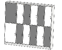 Шкаф для раздевалки, одежды для детского сада, школы, с полками и замками 12 - секционный, 18 мм ЛДСП ST-152 Основа белый. Фасад белый серый