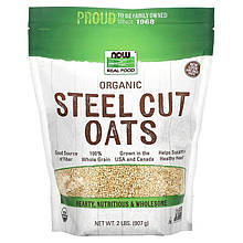 Органічний різаний овес NOW Foods, Real Food "Steel Cut Oats" (907 г)