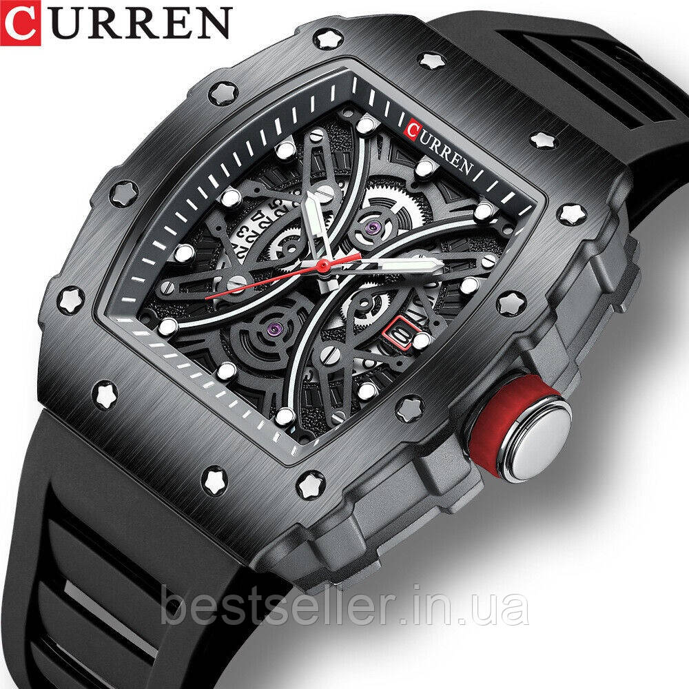 Годинник CURREN 8438 BLACK 42x49mm JAPAN QUARTZ