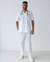 Мужской медицинский костюм Гранит белый (размер 46-56)