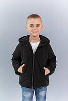 Детская куртка демисезонная плащевка Матовый бархат стильная легкая удобная курточка осенняя черная