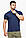 Дизайнерська футболка поло чоловіча колір темно-синій-блакитний модель 6422 розмір 54 (XXL), фото 3