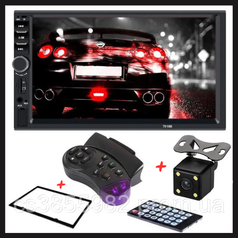 Универсальная сенсорная автомагнитола 2Din 7018B с экраном 7дюймов+ Камера заднего вида, Магнитола на Windows - фото 1 - id-p2493199065