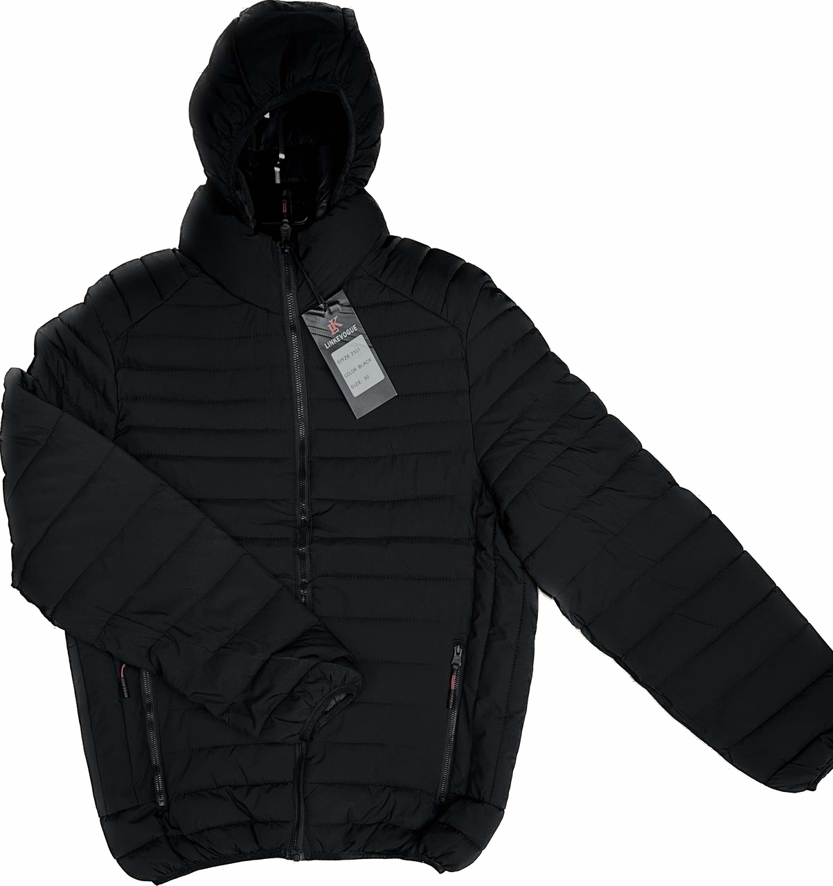 Чоловіча демісезонна куртка чорна НОРМА (р-ри: 48-56) 2321-2-1 вир-во Китай