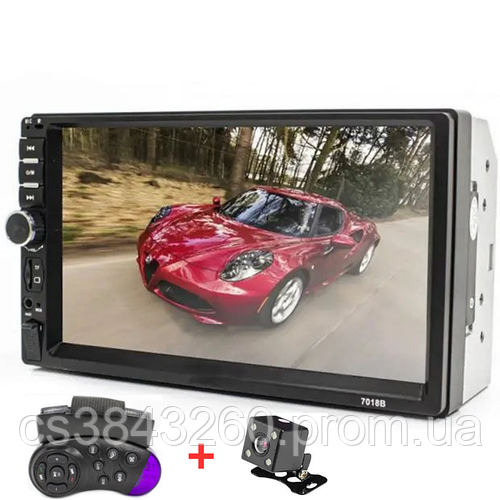 Автомагнитола 7018B Windows 2DIN + Камера Bluetooth, USB, сенсорный ...