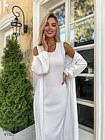 Жіноча сукня в рубчик у комплекті з кардиганом з 42 по 48 розмір, фото 7