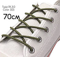 Шнурки для обуви Kiwi Киви круглые резиновые 70 см 3 мм цвет хаки №305 (упаковка 36 пар)