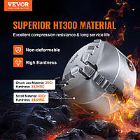 VEVOR Токарный патрон K11-100 100 мм трехкулачковый патрон HT300-материал 3-х кулачковый патрон Диапазон