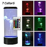 Нічник акваріум медузи 29см. Jellyfish Night Lamp + пульт керування, фото 5
