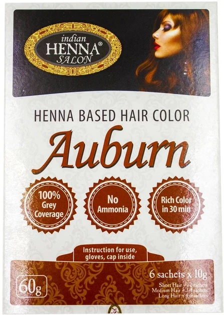 Краска для волос на основе хны Indian Henna Золотистый Каштан, 6х10 г ...