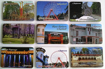 Сувенирные мягкие магниты с фото. Парк Горького, город Харьков 1