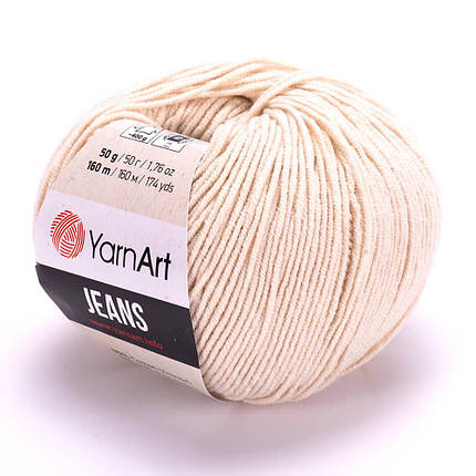 Пряжа Джинс, YarnArt Jeans №05 слонова кістка, фото 1