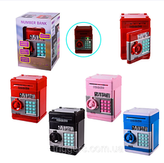 Музичний дитячий сейф-скарбничка з кодовим замком "Kidwill" для купюр і монет на батарейках ( 4 кольори )