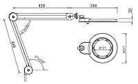 Лампа с лупой 8D 8 диоптрий - 9006LED-127-8D - сменная оптика, регулируемая интенсивность света - черный