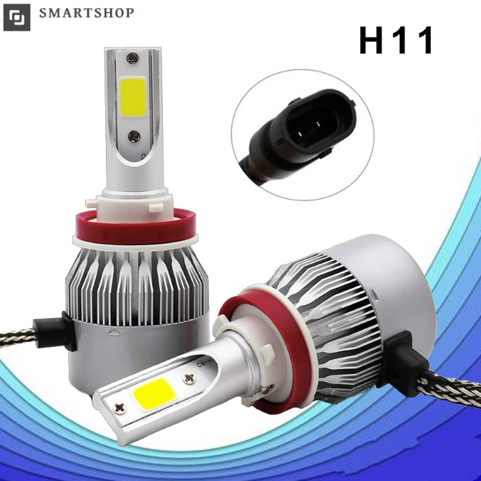Комплект автомобільних LED ламп C6 H11 - Світлодіодні лампи, Автолампи, Ближнє, дальнє світло, Автосвітло