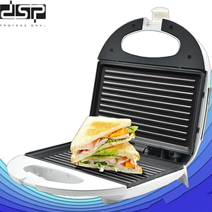 Сендвічниця електрична DSP KC-1159 750W Біла, Гриль-саленниця для дому з антипригарним покриттям