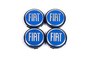 Fiat Ковпачки в титанові диски 57/55.5 мм мм V2 (сині) під склом