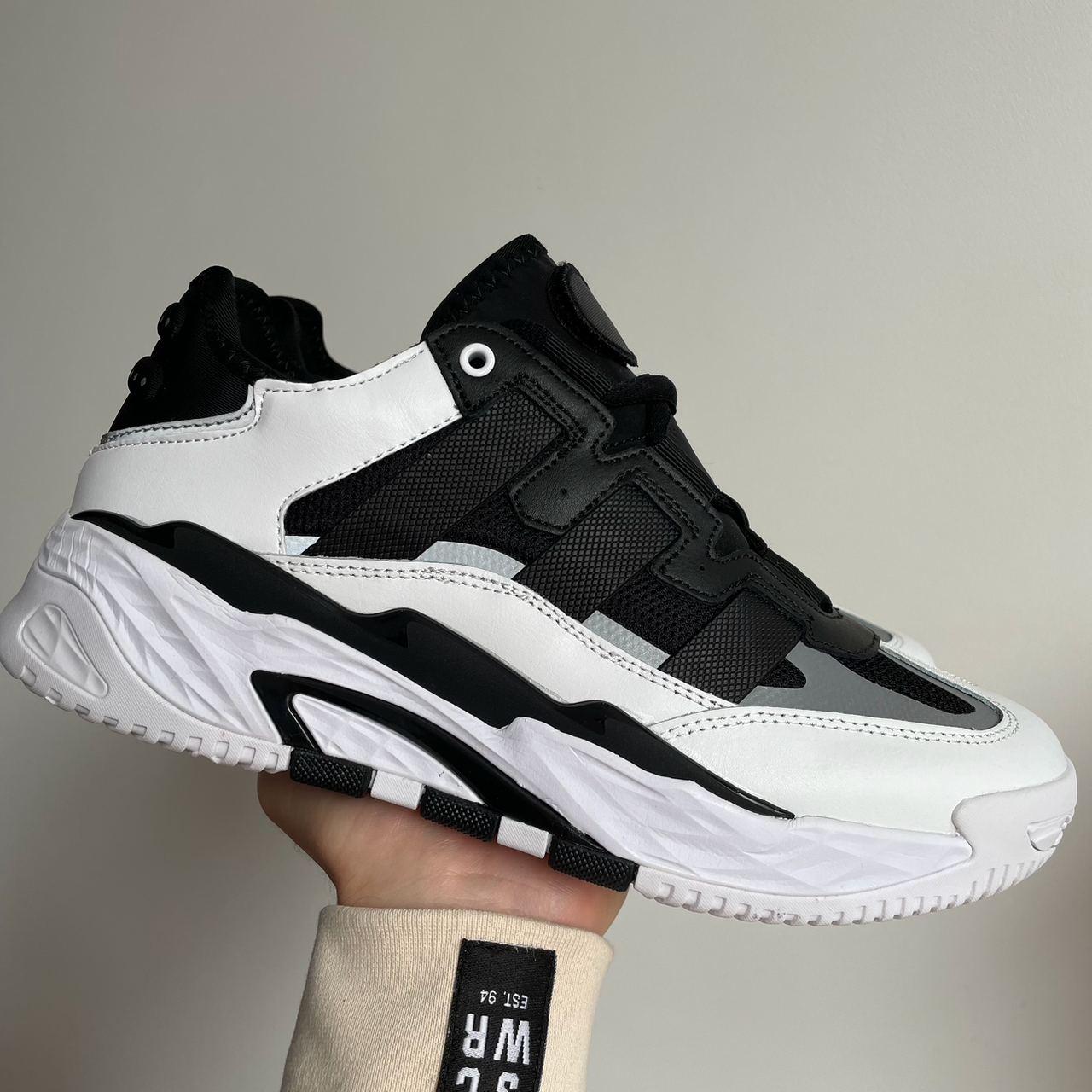 Кросівки чоловічі чорно-білі Adidas Niteball Black White (13360)