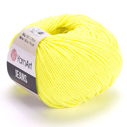 Пряжа Джинс, YarnArt Jeans №58 жовтий неон, фото 1