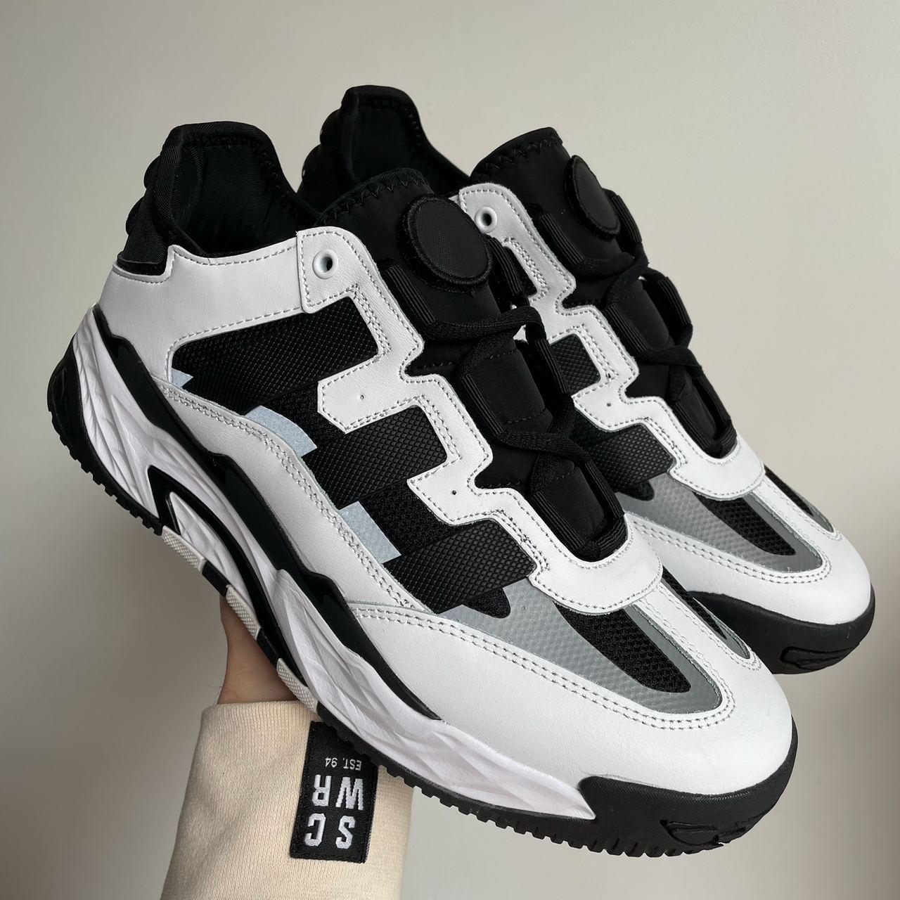 Кросівки чоловічі чорно-білі Adidas Niteball White Black (13359)