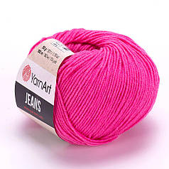 Пряжа Джинс, YarnArt Jeans №42 яскраво-рожевий